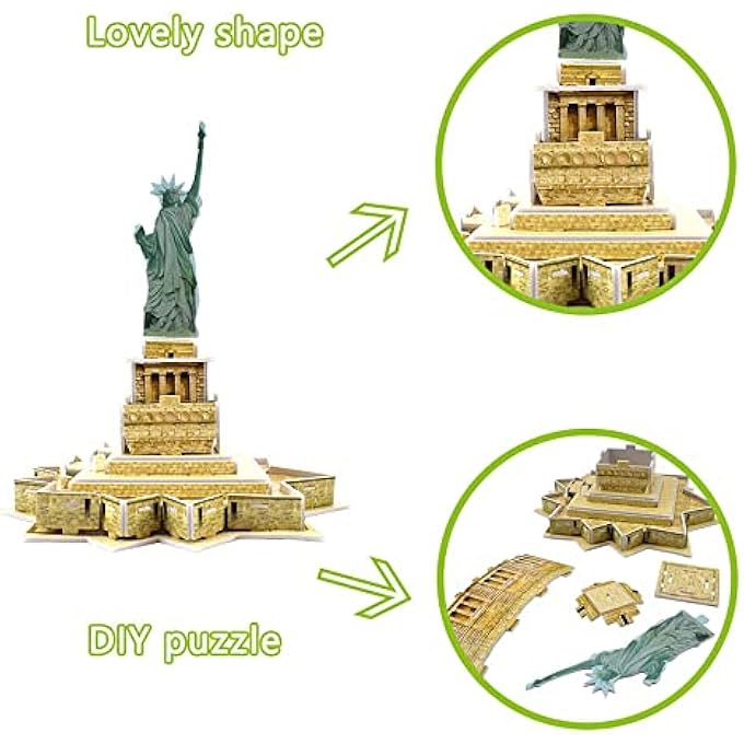 DIY STATUE OF LIBERTY 3D PUZZLE PAPER ASSEMBLED BUILDING MODEL BRAIN LEARNING GAME WORLD JIGSAW - Image 4